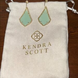 Kendra Scott Gold and Green Earrings